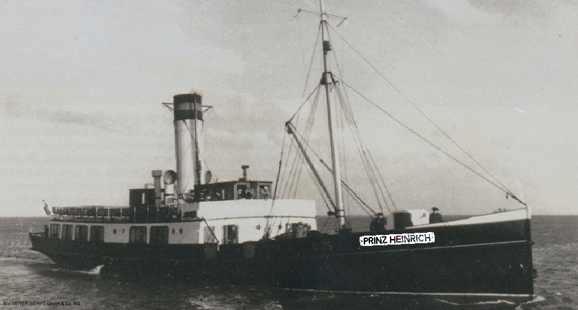 Photo Ancienne Bateau à Vapeur Prinz Heinrich – Format Non Standard – Papier D'époque